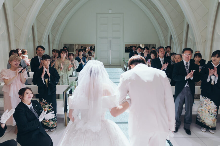 「100本のバラに込めた、一生の約束」の結婚式の様子｜長岡市の結婚式場リアーレ