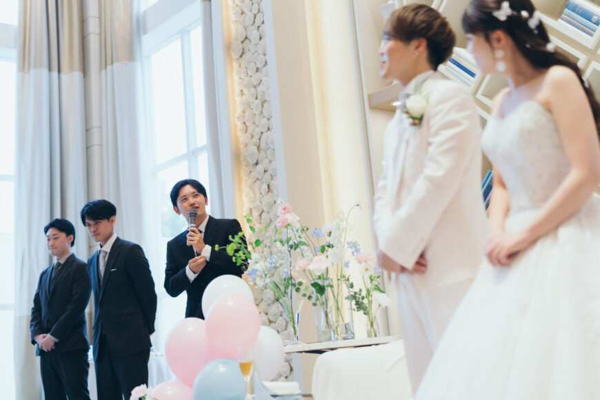 「100本のバラに込めた、一生の約束」の結婚式の様子｜長岡市の結婚式場リアーレ
