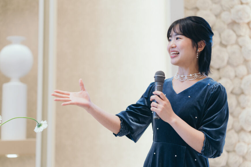 「100本のバラに込めた、一生の約束」の結婚式の様子｜長岡市の結婚式場リアーレ