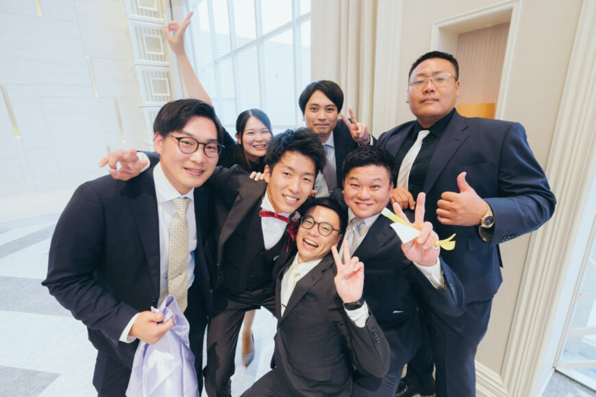 新郎のご友人との記念ショット